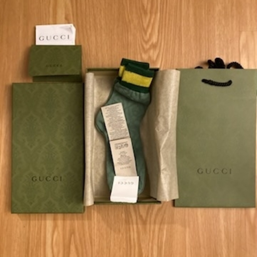 Gucci GG-jacquard web-striped cotton-blend socks - Authentic